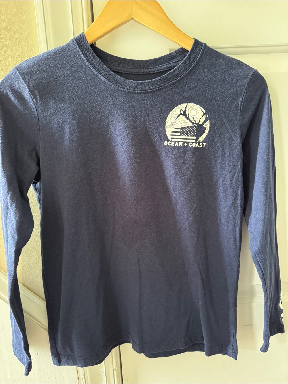 Boys Ocean + Coast Long-Sleeve Navy Graphic Tee